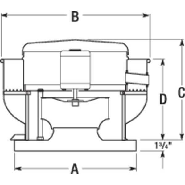 Upblast Vent, 12-1/2 In, 115/208-230V