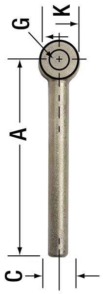 Rod End Blank, Steel, Plain, Not Applicable Thrd Lg, 6 in Overall Lg, 10 PK