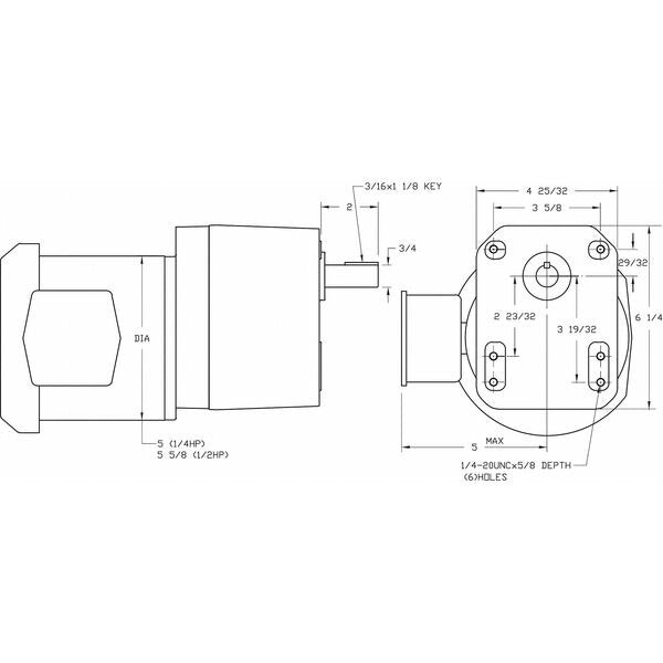 AC Gearmotor, 580.0 in-lb Max. Torque, 24 RPM Nameplate RPM, 230V AC Voltage, 3 Phase