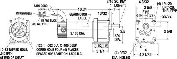 DC Gearmotor, 113.0 in-lb Max. Torque, 64 RPM Nameplate RPM, 24V DC Voltage