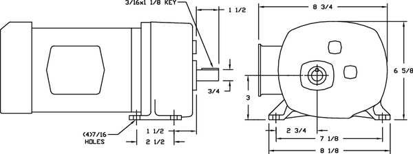 AC Gearmotor, 100.0 in-lb Max. Torque, 282 RPM Nameplate RPM, 230V AC Voltage, 3 Phase