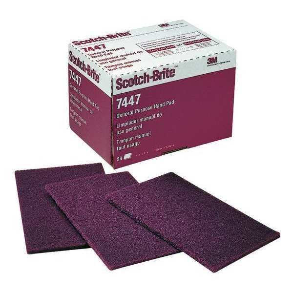 Sanding Hand Pad, 6 in x 9 in, Aluminum Oxide, Very Fine, Maroon, 7447