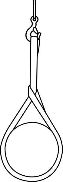 Sling, Wire Rope, L8Ft, VLL5000Lb, Dia1/2In