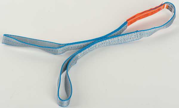 Web Sling, Flat Eye and Eye, 20 ft L, 4 in W, Polyester, Yellow