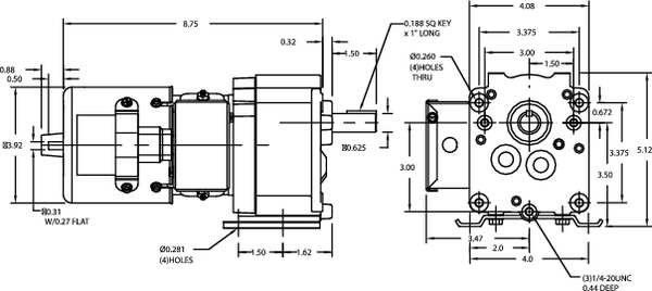 AC Gearmotor, 30 rpm, TEFC, 115/230V