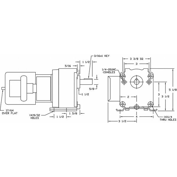 AC Gearmotor, 45 rpm, TEFC, 115/230V