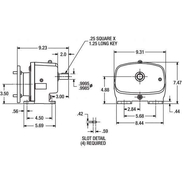 Speed Reducer, C-Face, 56C, 57.5:1