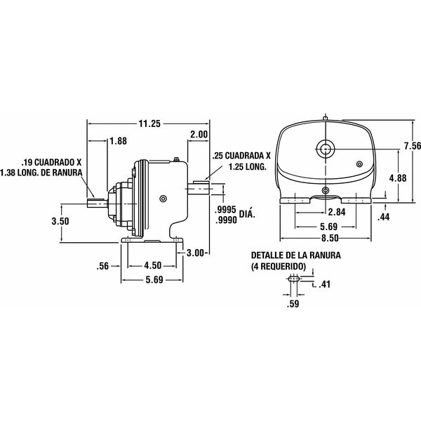 Speed Reducer, Indirect Drive, 12.5:1