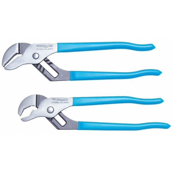 2 Piece Plastic Grip Tongue and Groove Plier Set Dipped Handle