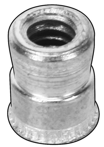 Nut Insert, M4-0.70 Thrd Sz, 9.4 mm L, Stainless Steel, Plain, 10 PK