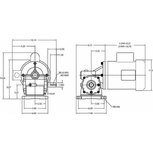 AC Gearmotor, 456.0 in-lb Max. Torque, 84 RPM Nameplate RPM, 115/208-230V AC Voltage, 1 Phase