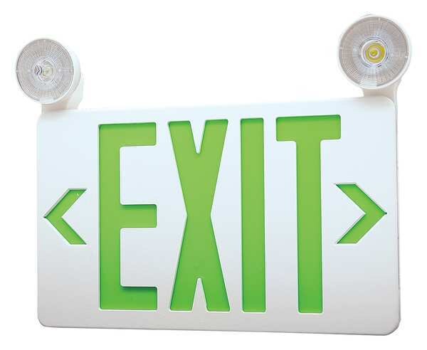 Exit Sign, ABS, LED, 2W, 9-9/16in. H, Green