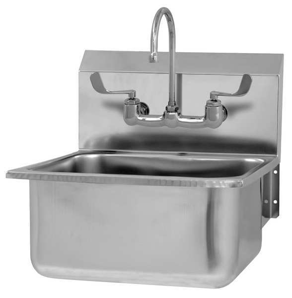 Hand Sink, With Faucet, 21 In. L, 20 In. W