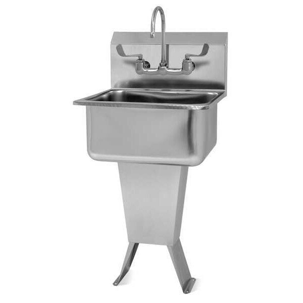 Hand Sink, With Faucet, 21 In. L, 20 In. W