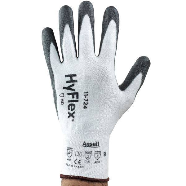 Cut Resistant Coated Gloves, A2 Cut Level, Polyurethane, S, 1 PR