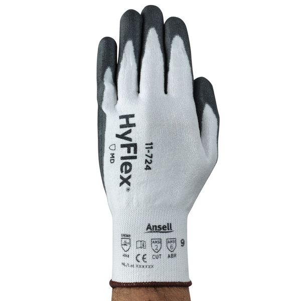 Cut Resistant Coated Gloves, A2 Cut Level, Polyurethane, M, 1 PR