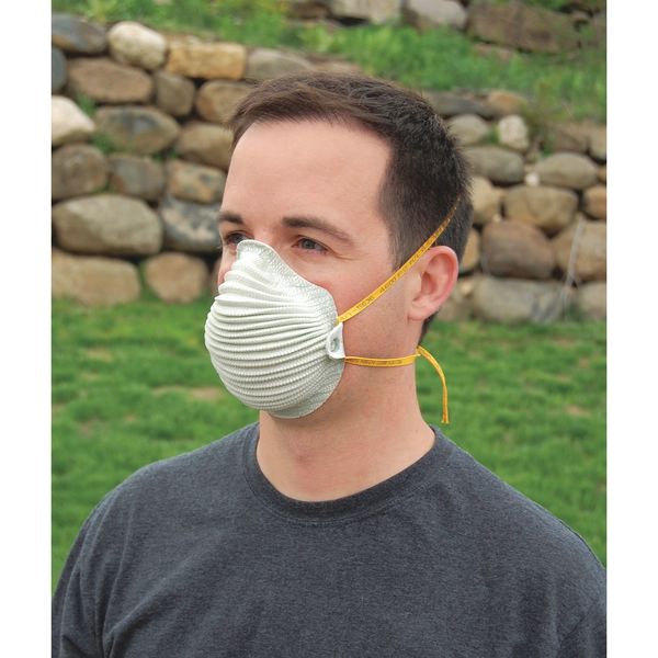 N95 Disposable Respirator, Molded Nose Bridge, Dual Headstrap/Adjustable, Gray, M/L, Pack of 10