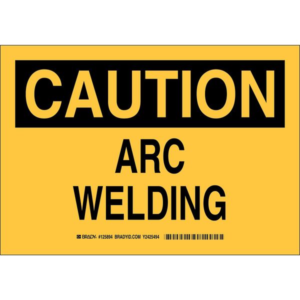 Caution Sign, 7 in Height, 10 in Width, Aluminum, Rectangle, English