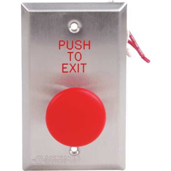 Push to Exit Button, 125VAC, Red Button