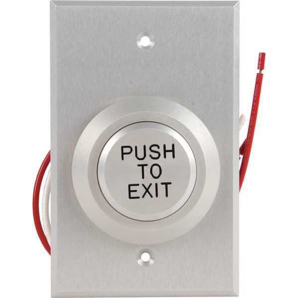 Push to Exit Button, 24VDC, Wt/Blk Button