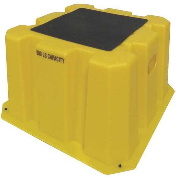 1 Step, Polyethylene Step Stand, 500 lb. Load Capacity, Yellow