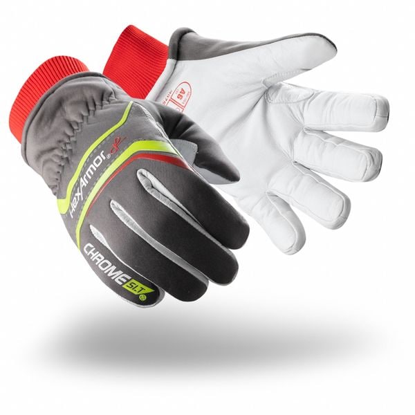 Safety Gloves, Grey/Hi-Vis/Red/White, S, PR