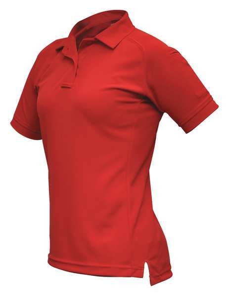 Womens Tactical Polo, Red, Short Sleeve, M