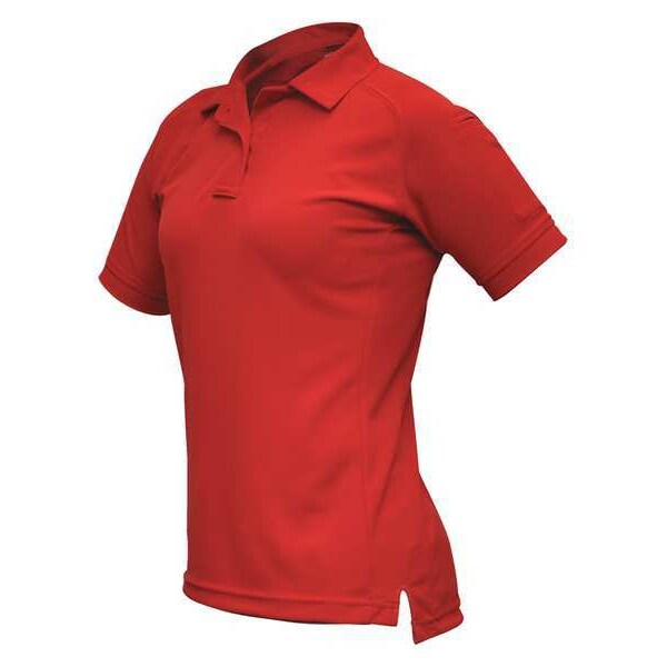 Womens Tactical Polo, Red, Short Sleeve, L