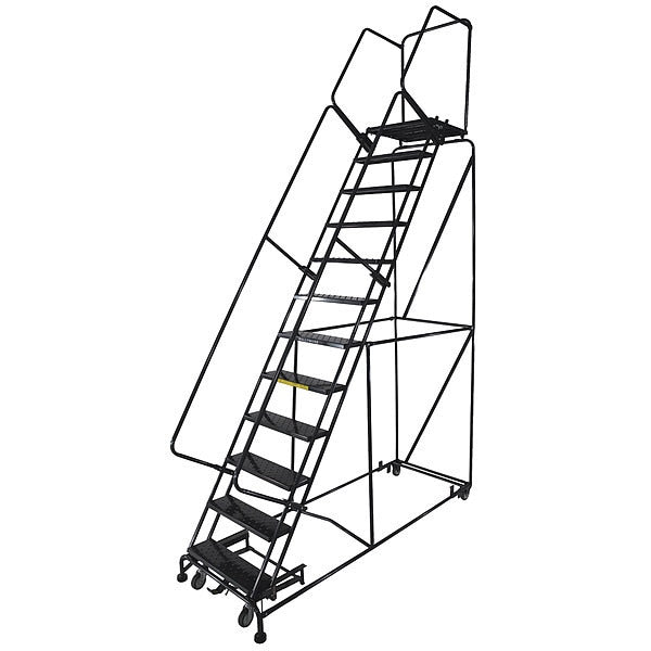 153 in H Steel Rolling Ladder, 12 Steps
