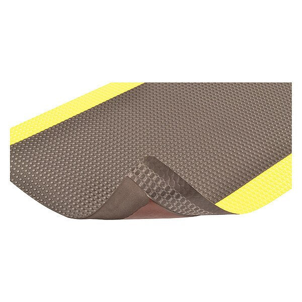 Antifatigue Runner, Black/Yellow, 72 ft. L x 3 ft. W, Vinyl Surface With Dense Closed PVC Foam Base