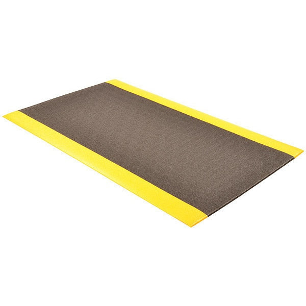 Antifatigue Runner, Black/Yellow, 60 ft. L x 4 ft. W, Vinyl, Pebble Surface Pattern, 3/8