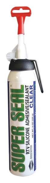 Silicone Sealant, 100 Percent, Clear, 6 to 8 oz., Clear, Temp Range -60 to 500 Degrees F