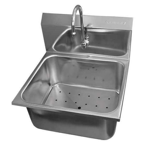 Floor Mnt Meat Wash Sink w/Double valve