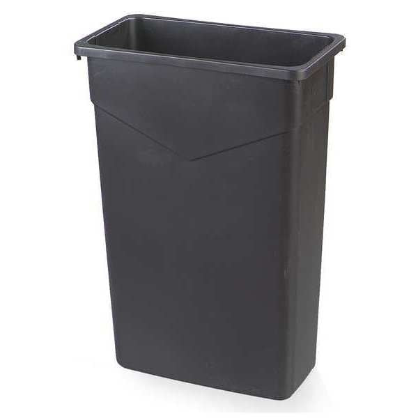 23 gal Rectangular Trash Can, Black, LLDPE
