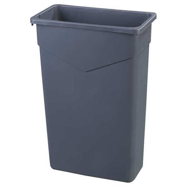 23 gal Rectangular Trash Can, Gray, LLDPE
