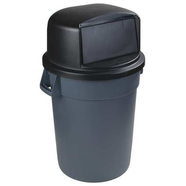 32 Gal Dome Top Round Trash Can Dome Lid, Black, Polyethylene