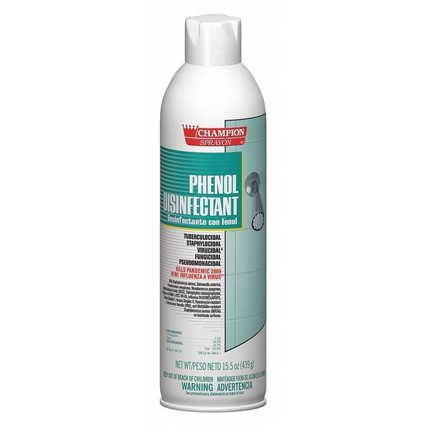 Aerosol Phenol Disinfectant Spray, 16oz, PK12, 17 oz. Aerosol Can