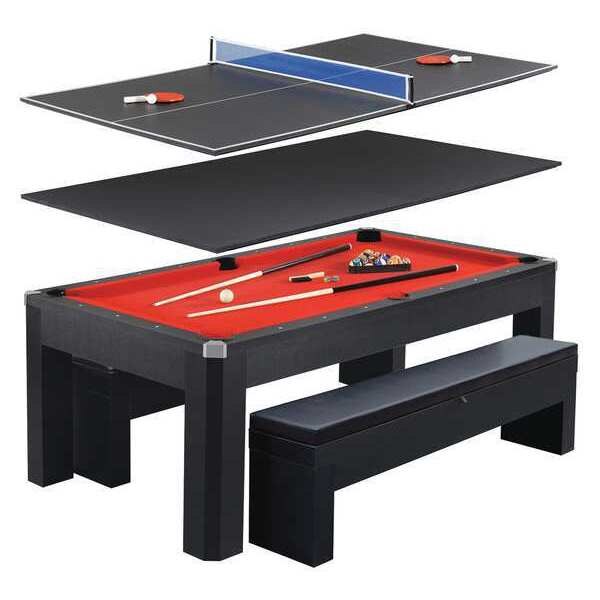 Park Avenue 7-Ft Pool Table Tennis Combo Set w/ Storage