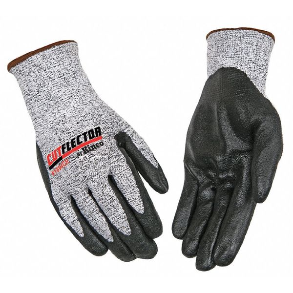Cut Resistant Gloves, Gray/Black, M, PR, Glove Coating Finish: Foam