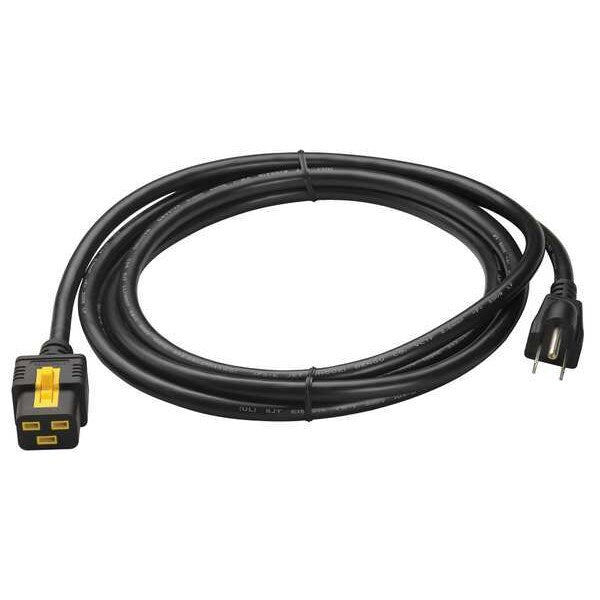 Power Cord, 5-15P, IEC C19, 10 ft., Blk, 15A