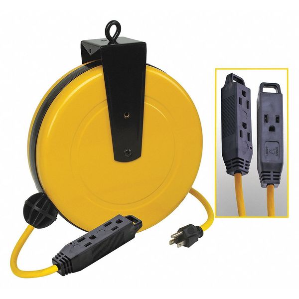 30 ft. 14/3 Extension Cord Reel 13 Amps 3 Outlets 125VAC Voltage