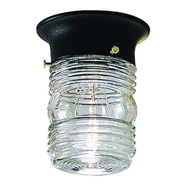 Utility Lantern 1-Light Close-to-Ceiling, 60 W, Black