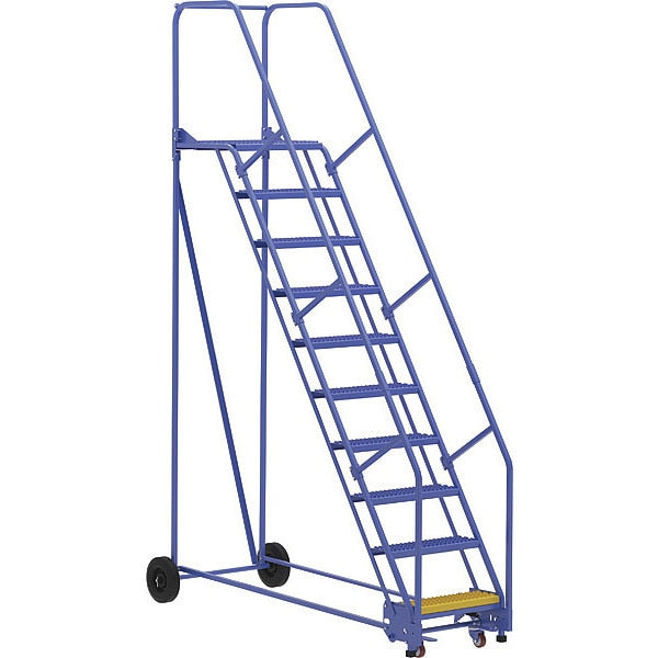 130 H Steel Warehouse Ladder, 58 deg Grip, 10 Step, 21
