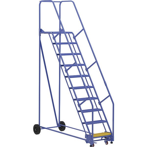 130 H Steel Warehouse Ladder, 58 deg Perf, 10 Step, 21
