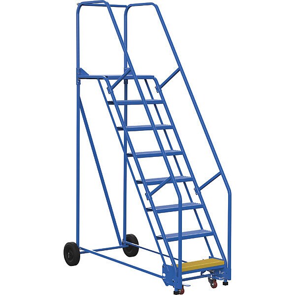 110 H Steel Warehouse Ladder, 58 deg. Perf, 8 Step, 21