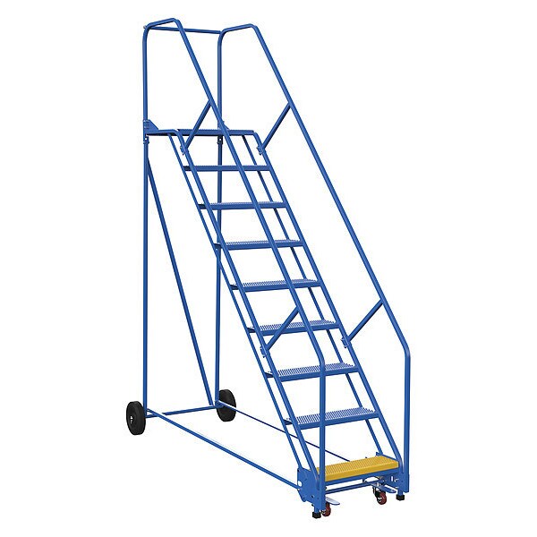 120 H Steel Warehouse Ladder, 50 deg. Perf, 9 Step, 21