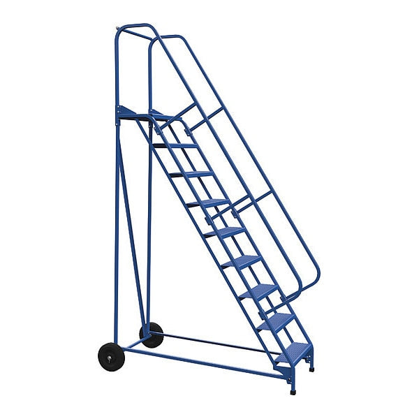120 H Steel Roll A Fold Ladder, 58 deg., Perf, 9 Step, 9 Steps
