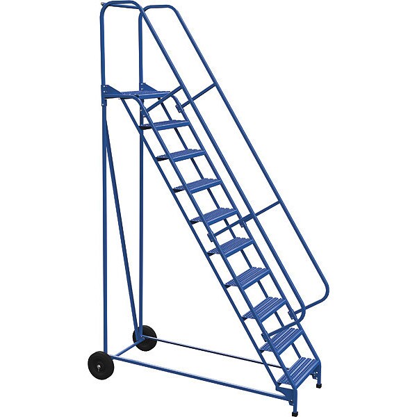 130 H Steel Roll A Fold Ladder, 58 deg., Grip, 10 Step, 10 in Steps