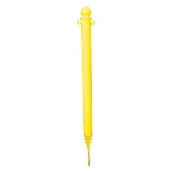 Yellow Plastic Barricade, Ground Stake, Plastic, 45 H, 2.5 L, 2.5 W, Yellow