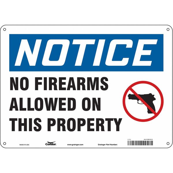 Safety Sign, 10 in Height, 14 in Width, Aluminum, Horizontal Rectangle, English, 449M50